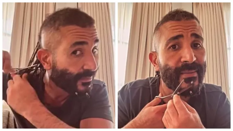 أحمد سعد يحلق شعره في بث مباشر ويعلق: "سامحوني مش عاوز أعمل حاجات غريبة"